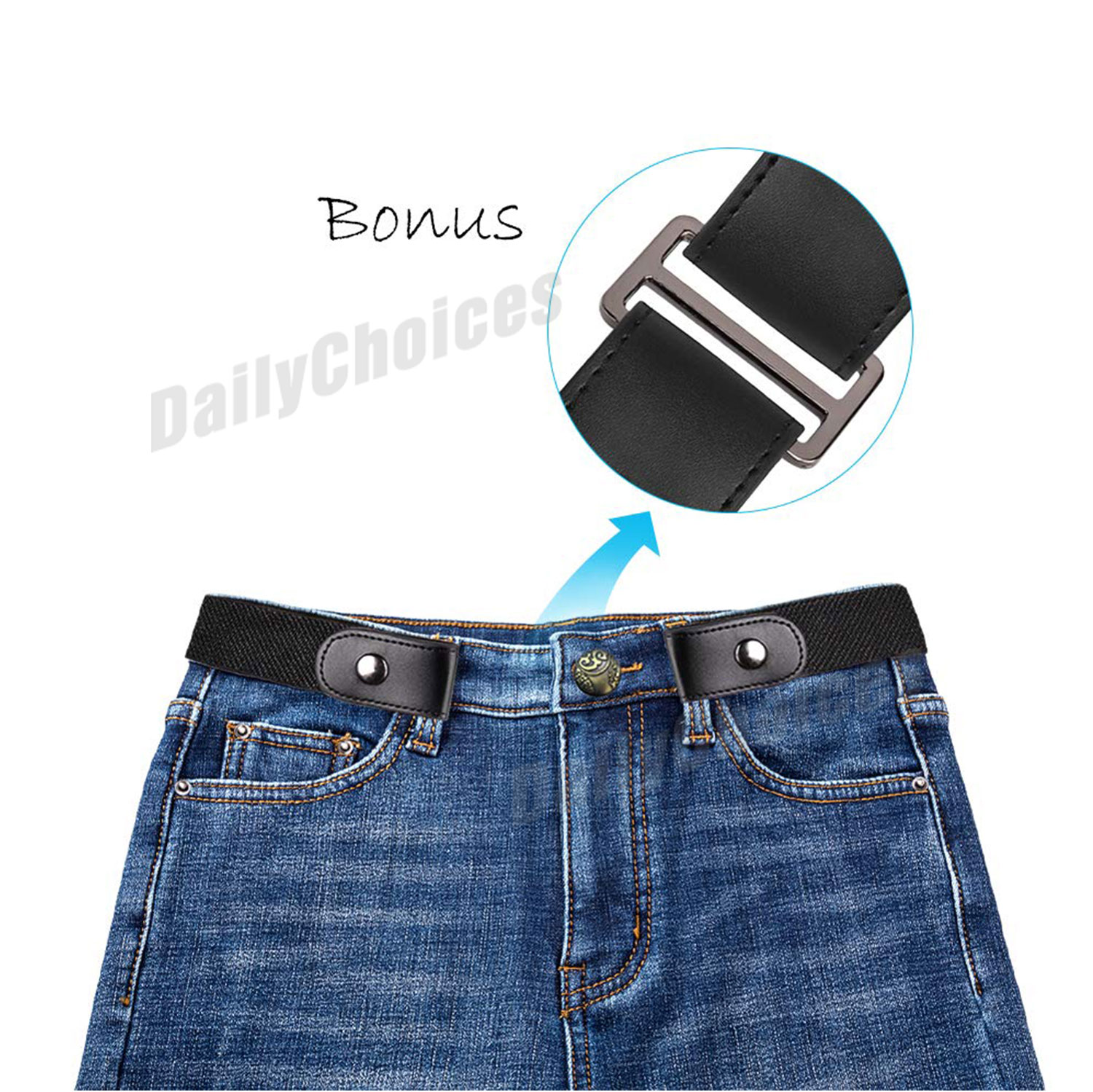 Buckle-free Elastic Invisible Comfortable Womens No Bulge Hassle Belt for  Jeans - Unbranded
